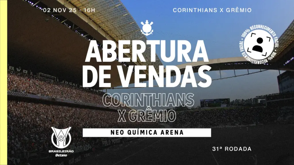Corinthians Detalha Venda de Ingressos para Confronto contra o Grêmio pelo Brasileirão 2025